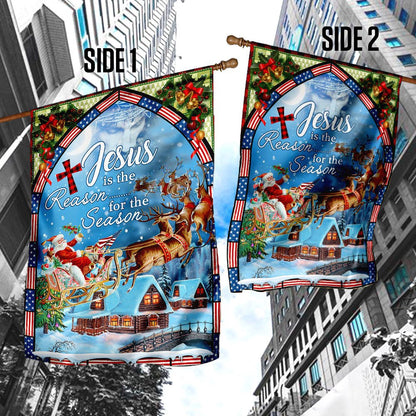Christian Garden Flags, Jesus Is The Reason For The Christmas Season Flag, Christian House Flags, Christian Cross Flag, Faith Flag