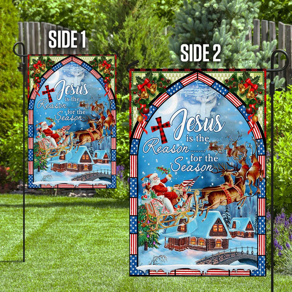 Christian Garden Flags, Jesus Is The Reason For The Christmas Season Flag, Christian House Flags, Christian Cross Flag, Faith Flag