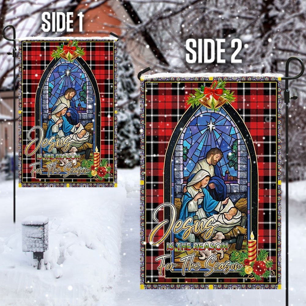 Christian Garden Flags, Jesus Is The Reason For The Season Christian Christmas Flag, Christian House Flags, Christian Cross Flag, Faith Flag