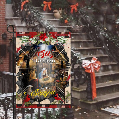 Christian Garden Flags, Jesus Is The Reason For The Season Flag, Christian House Flags, Christian Cross Flag, Faith Flag