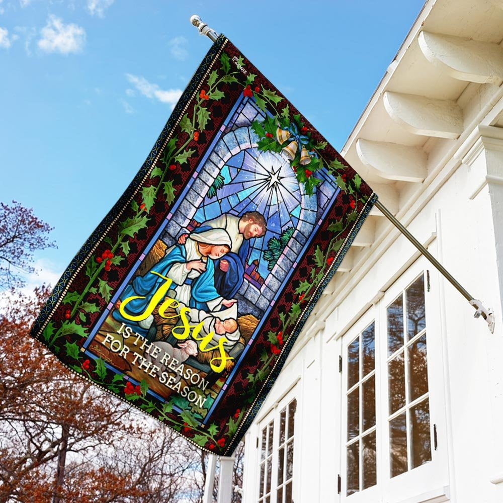 Christian Garden Flags, Jesus Is The Reason For The Season Flag, Christian House Flags, Christian Cross Flag, Faith Flag