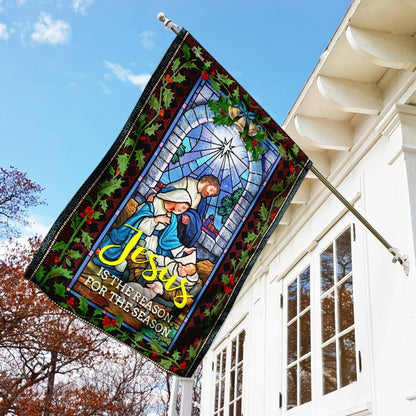 Christian Garden Flags, Jesus Is The Reason For The Season Flag, Christian House Flags, Christian Cross Flag, Faith Flag