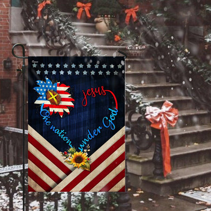 Christian Garden Flags, Jesus One Nation Under God Sunflower Flag, Christian House Flags, Christian Cross Flag, Faith Flag
