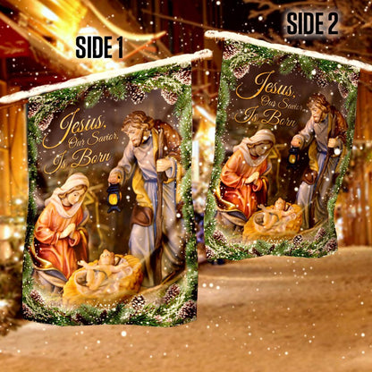 Christian Garden Flags, Jesus Our Savior Is Born Flag, Christian House Flags, Christian Cross Flag, Faith Flag