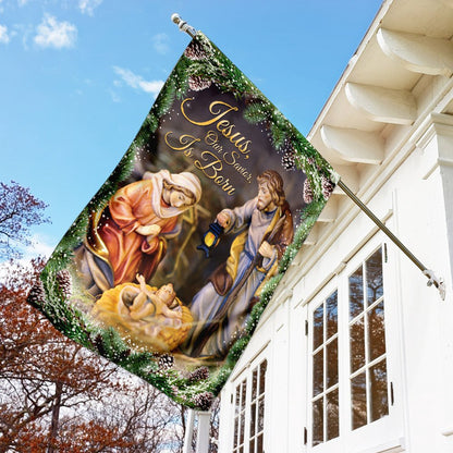 Christian Garden Flags, Jesus Our Savior Is Born Flag, Christian House Flags, Christian Cross Flag, Faith Flag