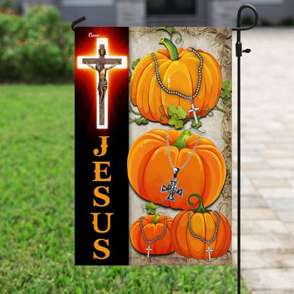 Christian Garden Flags, Jesus Pumpkin Flag, Christian House Flags, Christian Cross Flag, Faith Flag