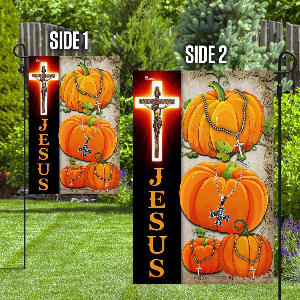Christian Garden Flags, Jesus Pumpkin Flag, Christian House Flags, Christian Cross Flag, Faith Flag