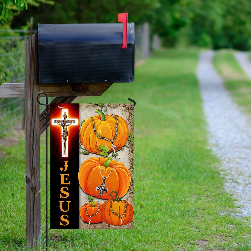 Christian Garden Flags, Jesus Pumpkin Flag, Christian House Flags, Christian Cross Flag, Faith Flag