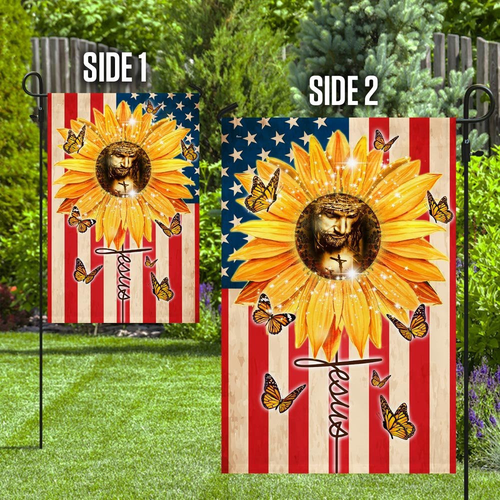 Christian Garden Flags, Jesus, Sunflower Faith American Flag, Christian House Flags, Christian Cross Flag, Faith Flag