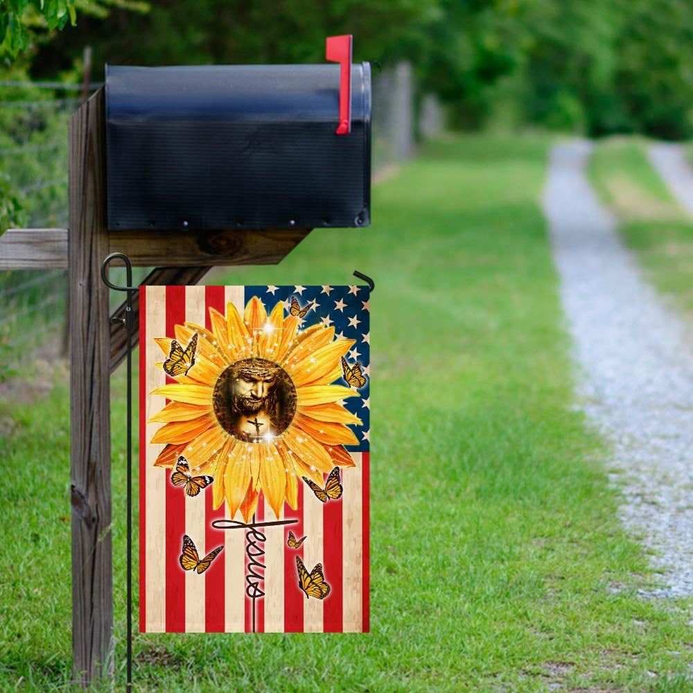 Christian Garden Flags, Jesus, Sunflower Faith American Flag, Christian House Flags, Christian Cross Flag, Faith Flag
