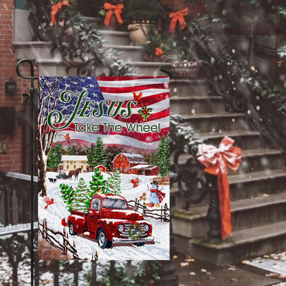 Christian Garden Flags, Jesus Take The Wheel, Christmas Truck Flag, Christian House Flags, Christian Cross Flag, Faith Flag