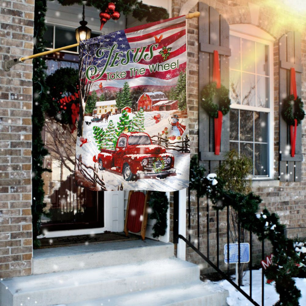 Christian Garden Flags, Jesus Take The Wheel, Christmas Truck Flag, Christian House Flags, Christian Cross Flag, Faith Flag