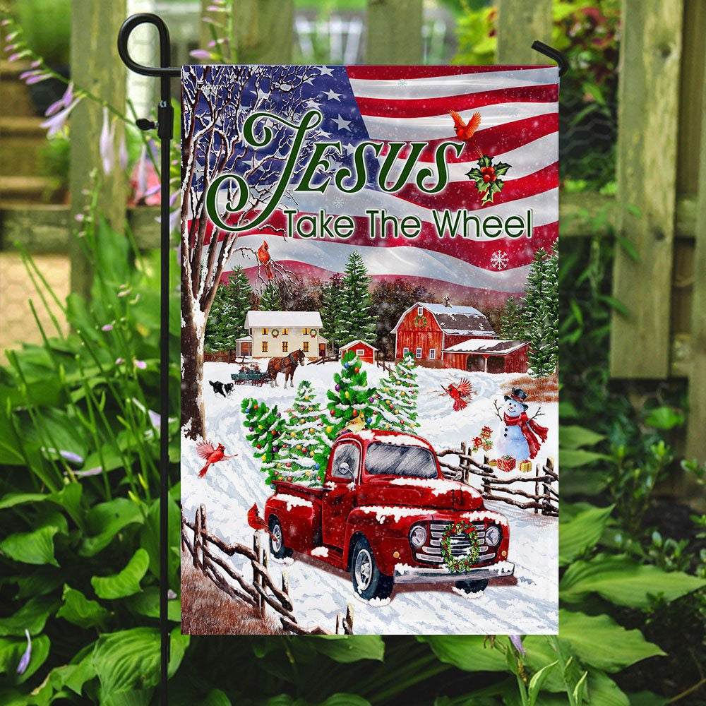 Christian Garden Flags, Jesus Take The Wheel, Christmas Truck Flag, Christian House Flags, Christian Cross Flag, Faith Flag