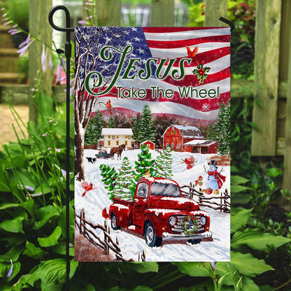 Christian Garden Flags, Jesus Take The Wheel, Christmas Truck Flag, Christian House Flags, Christian Cross Flag, Faith Flag