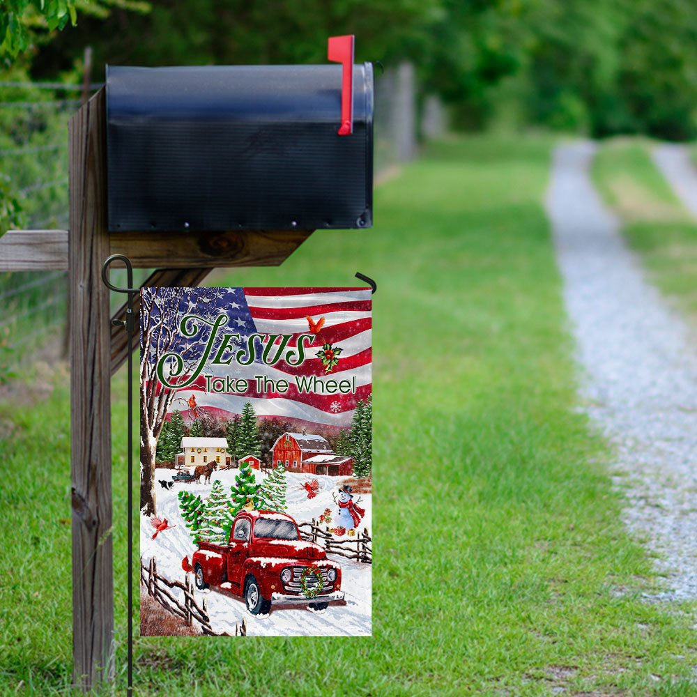 Christian Garden Flags, Jesus Take The Wheel, Christmas Truck Flag, Christian House Flags, Christian Cross Flag, Faith Flag