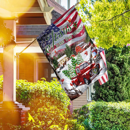 Christian Garden Flags, Jesus Take The Wheel, Christmas Truck Flag, Christian House Flags, Christian Cross Flag, Faith Flag