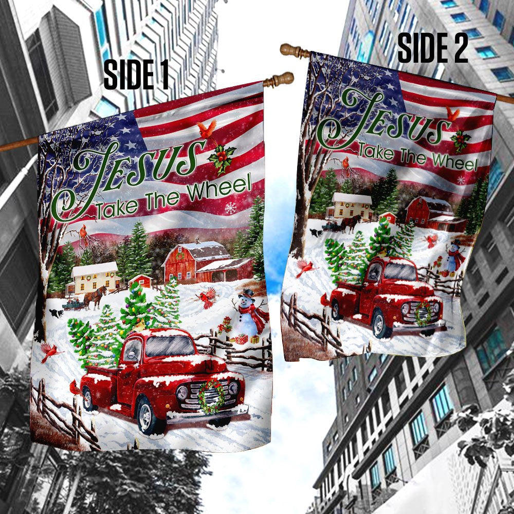 Christian Garden Flags, Jesus Take The Wheel, Christmas Truck Flag, Christian House Flags, Christian Cross Flag, Faith Flag