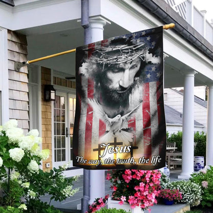 Christian Garden Flags, Jesus, The Way, The Truth, The Life Flag, Christian House Flags, Christian Cross Flag, Faith Flag