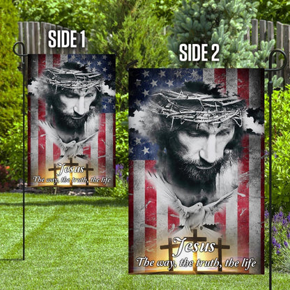 Christian Garden Flags, Jesus, The Way, The Truth, The Life Flag, Christian House Flags, Christian Cross Flag, Faith Flag