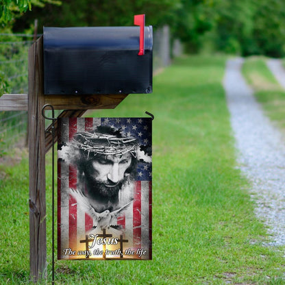 Christian Garden Flags, Jesus, The Way, The Truth, The Life Flag, Christian House Flags, Christian Cross Flag, Faith Flag