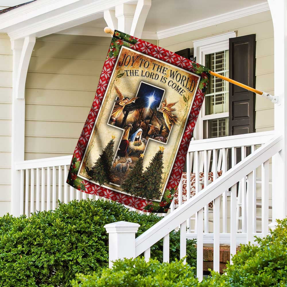 Christian Garden Flags, Joy To The World The Lord Is Come Jesus Christmas Flag, Christian House Flags, Christian Cross Flag, Faith Flag