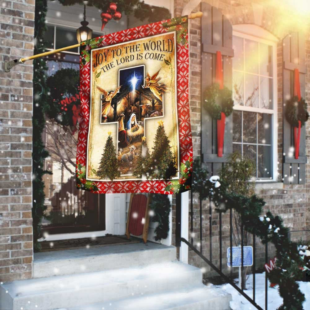 Christian Garden Flags, Joy To The World The Lord Is Come Jesus Christmas Flag, Christian House Flags, Christian Cross Flag, Faith Flag