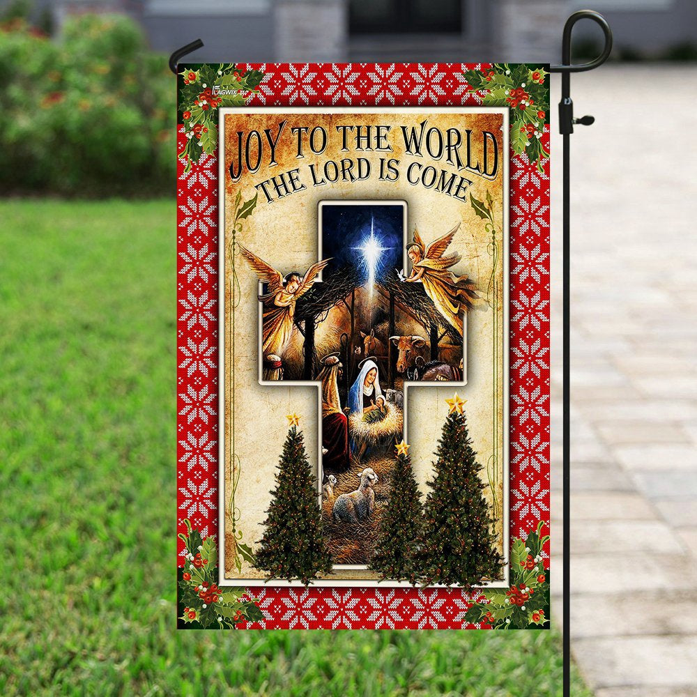Christian Garden Flags, Joy To The World The Lord Is Come Jesus Christmas Flag, Christian House Flags, Christian Cross Flag, Faith Flag