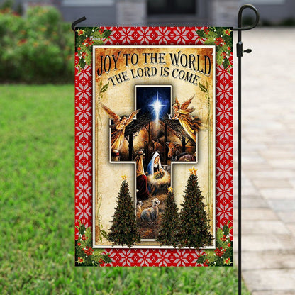 Christian Garden Flags, Joy To The World The Lord Is Come Jesus Christmas Flag, Christian House Flags, Christian Cross Flag, Faith Flag