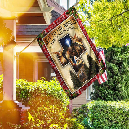 Christian Garden Flags, Joy To The World The Lord Is Come Jesus Christmas Flag, Christian House Flags, Christian Cross Flag, Faith Flag