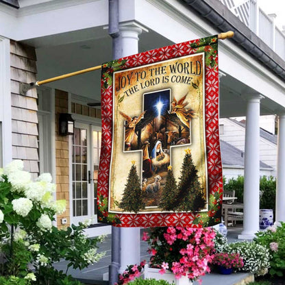 Christian Garden Flags, Joy To The World The Lord Is Come Jesus Christmas Flag, Christian House Flags, Christian Cross Flag, Faith Flag