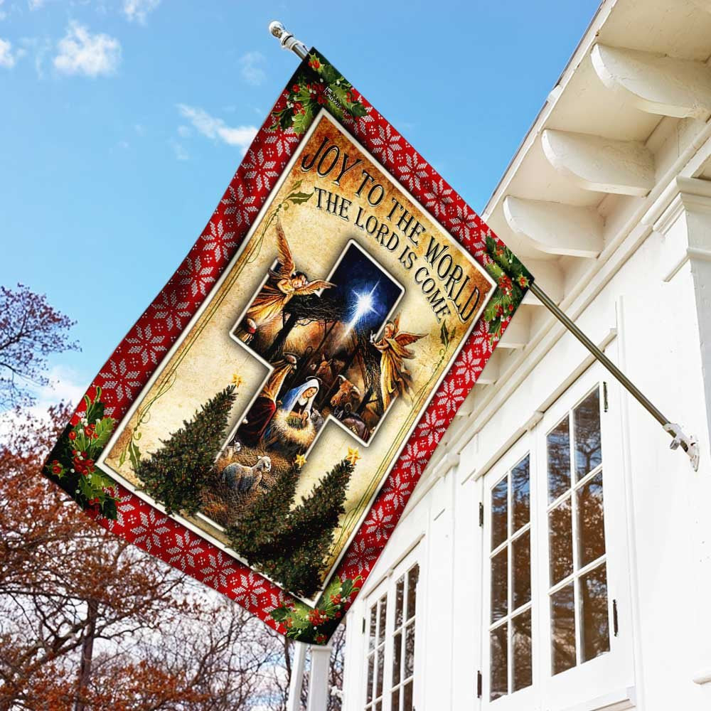 Christian Garden Flags, Joy To The World The Lord Is Come Jesus Christmas Flag, Christian House Flags, Christian Cross Flag, Faith Flag
