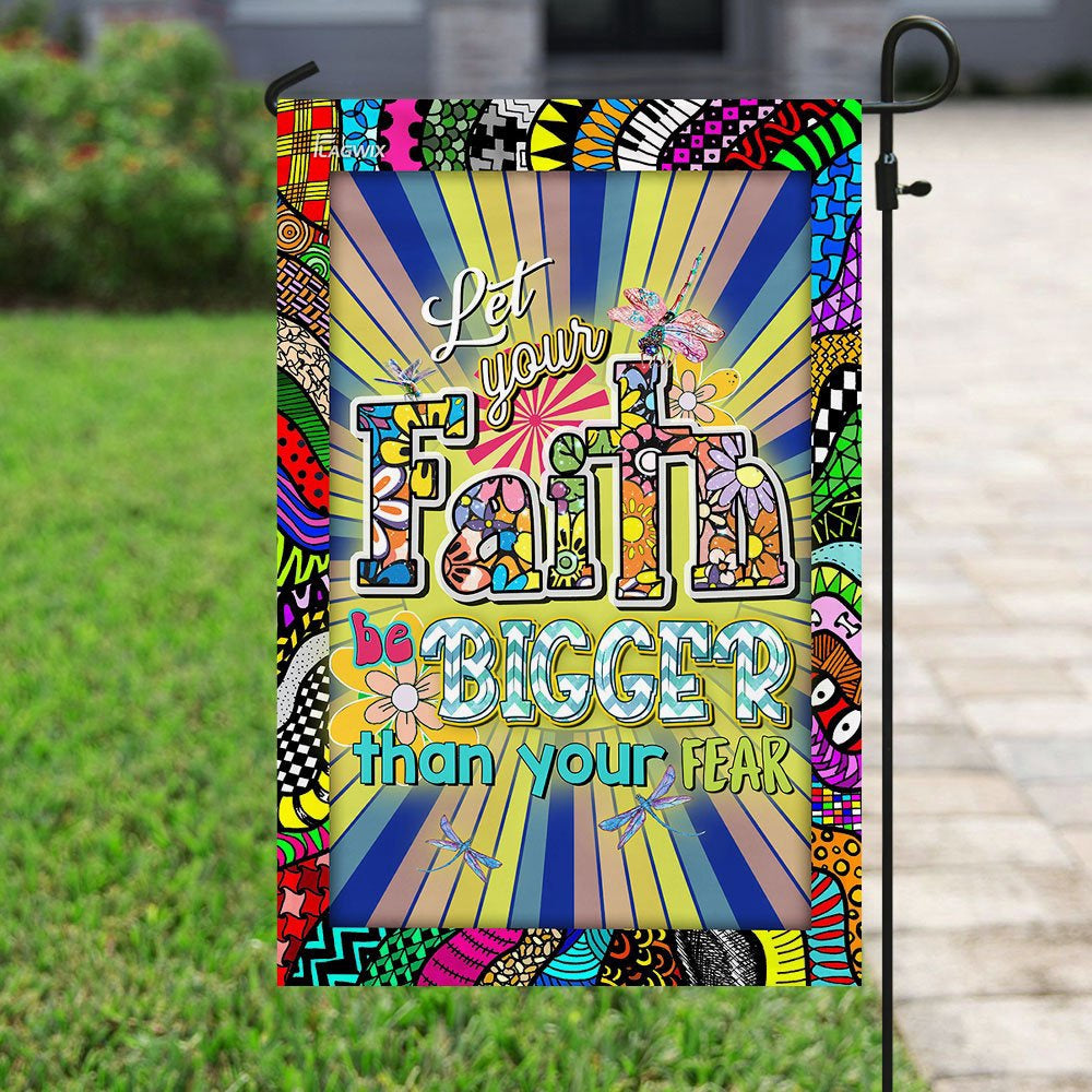 Christian Garden Flags, Let Your Faith Be Bigger Than Your Fear Flag, Christian House Flags, Christian Cross Flag, Faith Flag