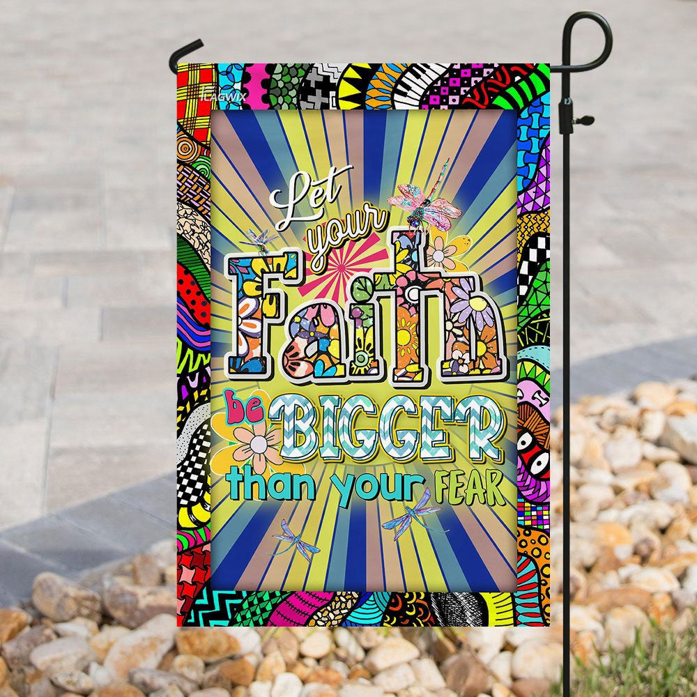 Christian Garden Flags, Let Your Faith Be Bigger Than Your Fear Flag, Christian House Flags, Christian Cross Flag, Faith Flag