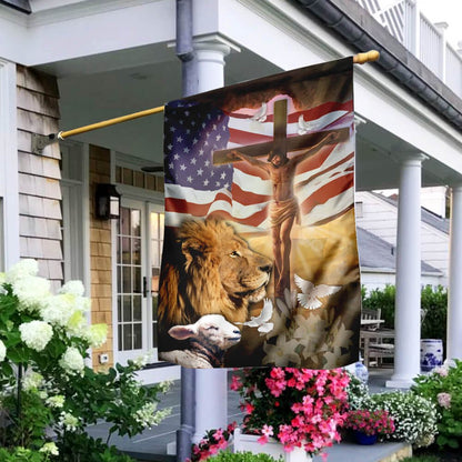 Christian Garden Flags, Lion Of Judah Lamb Of God Flag, Christian House Flags, Christian Cross Flag, Faith Flag