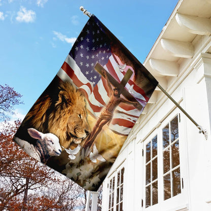 Christian Garden Flags, Lion Of Judah Lamb Of God Flag, Christian House Flags, Christian Cross Flag, Faith Flag