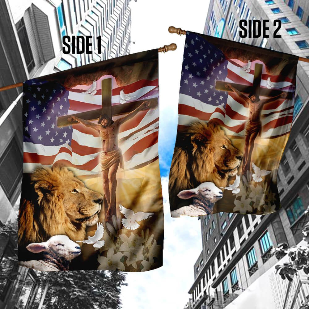 Christian Garden Flags, Lion Of Judah Lamb Of God Flag, Christian House Flags, Christian Cross Flag, Faith Flag