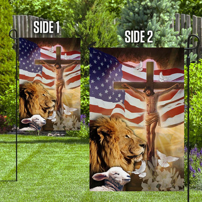 Christian Garden Flags, Lion Of Judah Lamb Of God Flag, Christian House Flags, Christian Cross Flag, Faith Flag