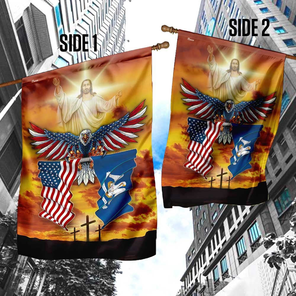 Christian Garden Flags, Louisiana State One Nation Under God Flag, Christian House Flags, Christian Cross Flag, Faith Flag