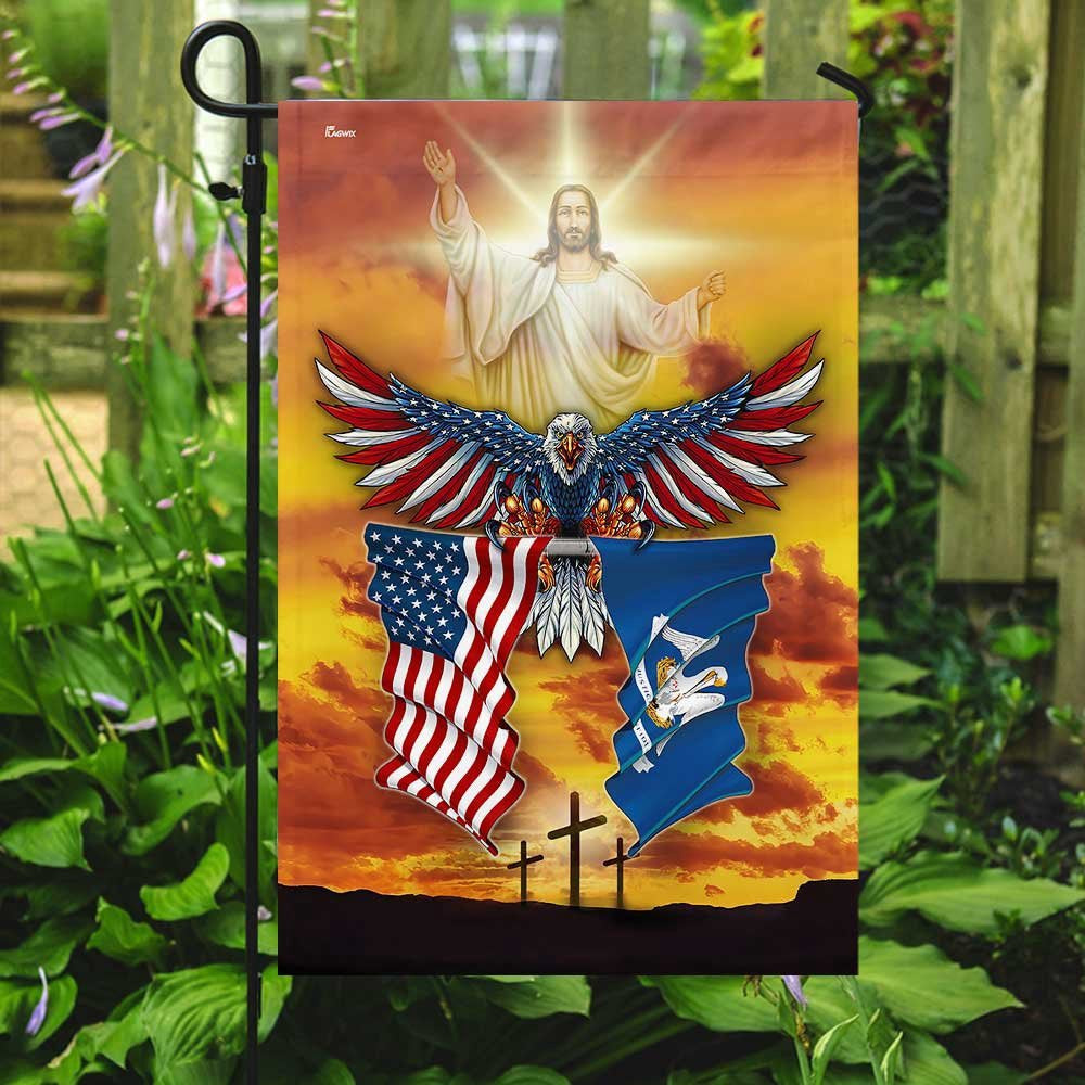 Christian Garden Flags, Louisiana State One Nation Under God Flag, Christian House Flags, Christian Cross Flag, Faith Flag