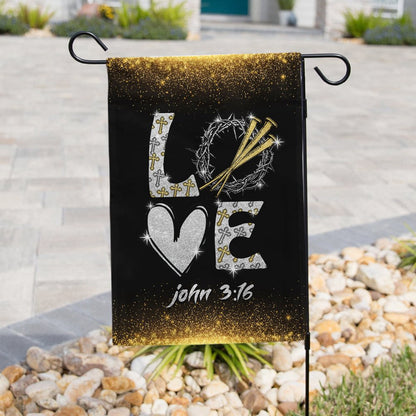 Christian Garden Flags, Love, John 316 Flag, Christian House Flags, Christian Cross Flag, Faith Flag