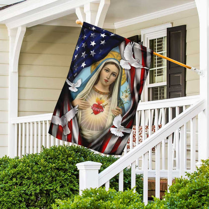Christian Garden Flags, Mama Mary American Flag, Christian House Flags, Christian Cross Flag, Faith Flag