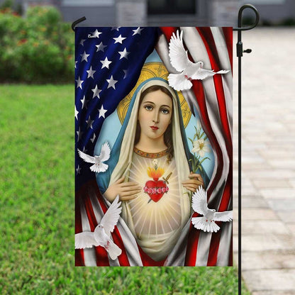 Christian Garden Flags, Mama Mary American Flag, Christian House Flags, Christian Cross Flag, Faith Flag