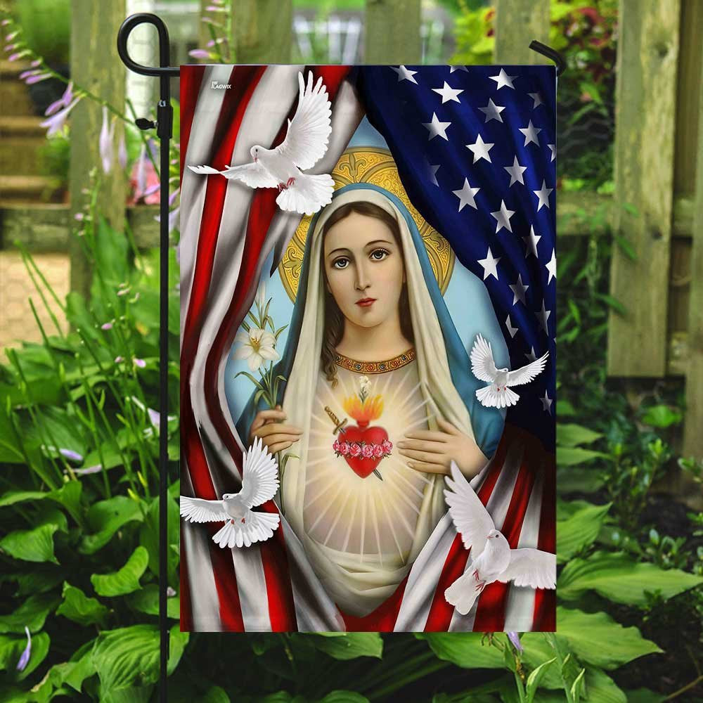 Christian Garden Flags, Mama Mary American Flag, Christian House Flags, Christian Cross Flag, Faith Flag