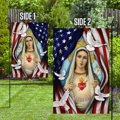 Christian Garden Flags, Mama Mary American Flag, Christian House Flags, Christian Cross Flag, Faith Flag