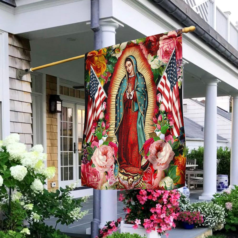 Christian Garden Flags, Mary Our Lady Of America Flag, Christian House Flags, Christian Cross Flag, Faith Flag