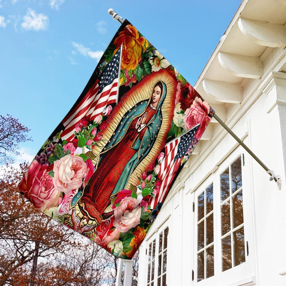 Christian Garden Flags, Mary Our Lady Of America Flag, Christian House Flags, Christian Cross Flag, Faith Flag