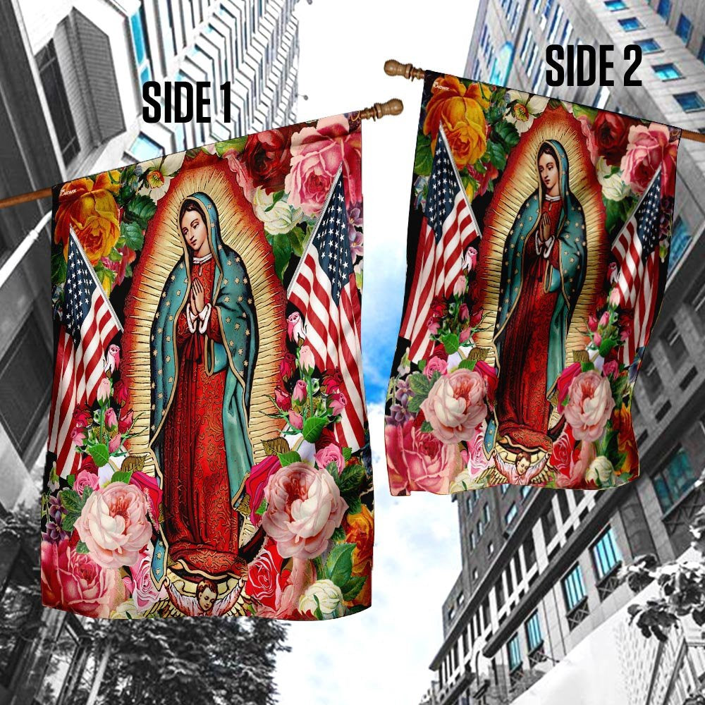 Christian Garden Flags, Mary Our Lady Of America Flag, Christian House Flags, Christian Cross Flag, Faith Flag