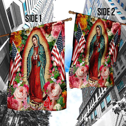 Christian Garden Flags, Mary Our Lady Of America Flag, Christian House Flags, Christian Cross Flag, Faith Flag