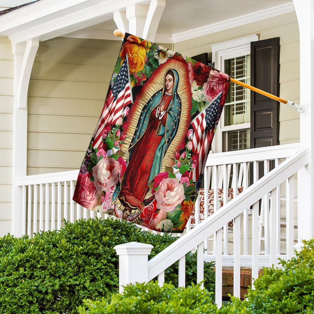 Christian Garden Flags, Mary Our Lady Of America Flag, Christian House Flags, Christian Cross Flag, Faith Flag