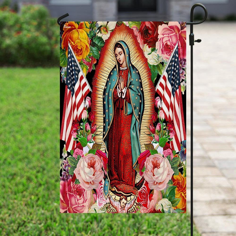 Christian Garden Flags, Mary Our Lady Of America Flag, Christian House Flags, Christian Cross Flag, Faith Flag